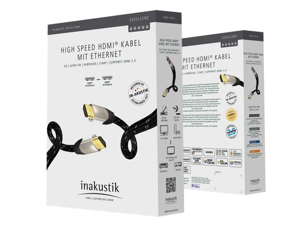 Inakustik - Exzellenz High Speed HDMI-Kabel mit Ethernet | HDMI 2.0b